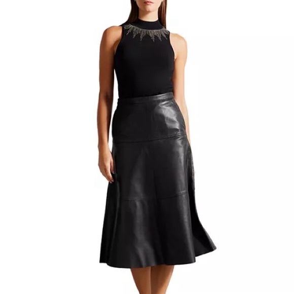 NWT TED BAKER London Embellished Sleeveless Knit Top Black Size 1 Stunning! - Picture 3 of 15